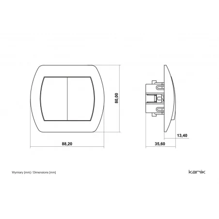 Wylaczniki-podwojne - włącznik świecznikowy podświetlany klasyczny łącznik podwójny do światła beżowy trend karlik 1wp-2l 
