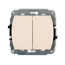 Wylaczniki-podwojne - włącznik świecznikowy podświetlany klasyczny łącznik podwójny do światła beżowy trend karlik 1wp-2l