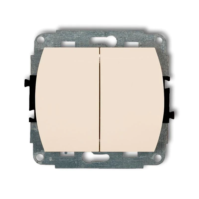 Wylaczniki-podwojne - włącznik świecznikowy podświetlany klasyczny łącznik podwójny do światła beżowy trend karlik 1wp-2l firmy Karlik 