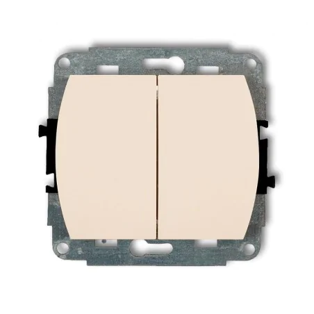 Wylaczniki-podwojne - włącznik świecznikowy podświetlany klasyczny łącznik podwójny do światła beżowy trend karlik 1wp-2l 