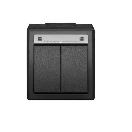 Wylaczniki-podwojne - wyłącznik podwójny świecznikowy ip55 hermetyczny antracyt aquant elektro-plast 