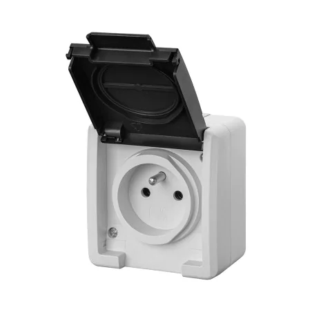 Gniazda-pojedyncze-natynkowe - aquant gniazdo pojedyncze natynkowe z klapką ip55 szare elektro-plast 