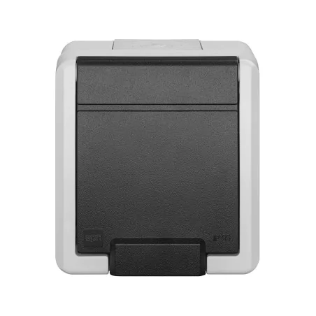 Gniazda-pojedyncze-natynkowe - aquant gniazdo pojedyncze natynkowe z klapką ip55 szare elektro-plast 