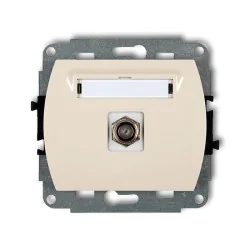 Gniazda-antenowe - 1gf-1 beżowe gniazdo antenowe satelitarne typu f trend karlik