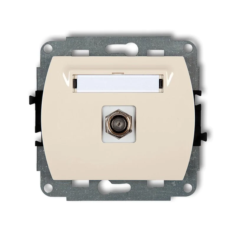 Gniazda-antenowe - 1gf-1 beżowe gniazdo antenowe satelitarne typu f trend karlik firmy Karlik 