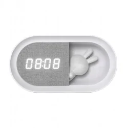 Oswietlenie-do-pokoju-dzieciecego - zegar dziecięcy króliczek alarm budzik dla dziecka bunny interblue