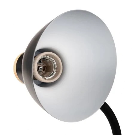 Lampki-biurkowe - lampka biurkowa klasyczna czarna drewniana szkolna kreślarska e27 niko lumiled 