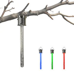 Lampy-solarne - lampa solarna wiszący sopelek led ogrodowy z kolorowym światłem rgb ip44 eko-light