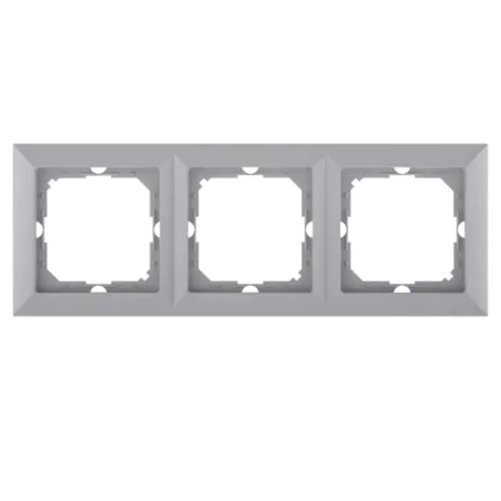 Ramki-potrojne - ramka potrójna matowa szara do gniazd i włączników perła ra-3p abex 