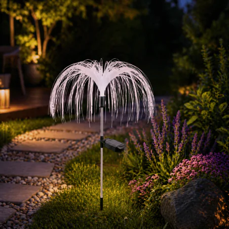 Lampy-solarne - lampki solarne wbijane ogrodowe parasolki z kolorowym światłem zestaw 2 sztuk umbrella eko2499 eko-light 