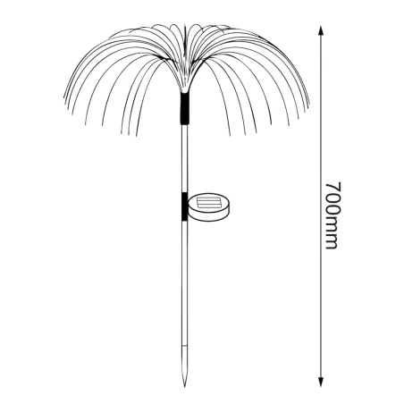 Lampy-solarne - lampki solarne wbijane ogrodowe parasolki z kolorowym światłem zestaw 2 sztuk umbrella eko2499 eko-light 