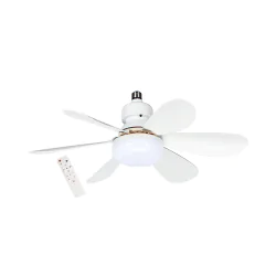 Wentylatory-sufitowe - wentylator led e27 15w+13w wiatrak sufitowy sterowany pilotem lampowentylator vbuf013