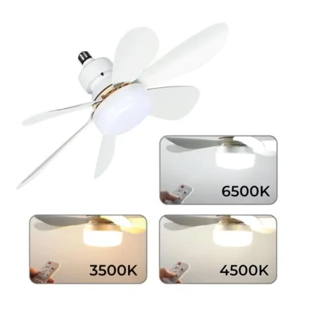 Wentylatory-sufitowe - wentylator led e27 15w+13w wiatrak sufitowy sterowany pilotem lampowentylator vbuf013 