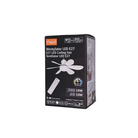 Wentylatory-sufitowe - wentylator led e27 15w+13w wiatrak sufitowy sterowany pilotem lampowentylator vbuf013 