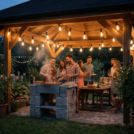 Swiecace-kule-i-girlandy - girlanda solarna ogrodowa sterowana pilotem ozdobne żarówki z ciepłym światłem 11,5m alavas lumiled 