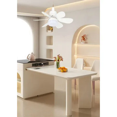 Wentylatory-sufitowe - wentylator sufitowy śmigło led e27 12w+12w wiatrak sufitowy sterowany pilotem lampowentylator vbuf012 