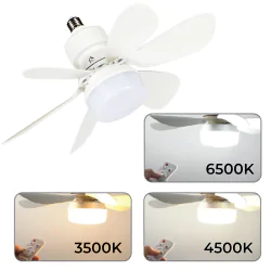 Wentylatory-sufitowe - wentylator sufitowy śmigło led e27 12w+12w wiatrak sufitowy sterowany pilotem lampowentylator vbuf012