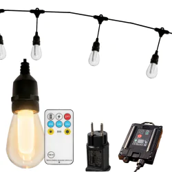 Swiecace-kule-i-girlandy - łańcuch solarny 15m ozdobne żarówki z efektem płomienia ciepłe światło flame lumiled