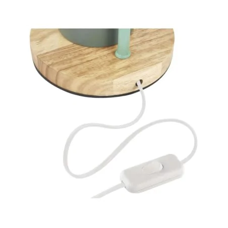 Lampki-biurkowe - lampka biurkowa miętowa metalowa drewniana szkolna z przybornikiem e27 poppy emos 