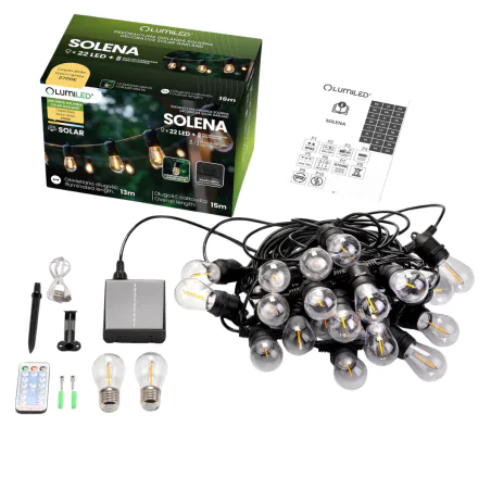 Swiecace-kule-i-girlandy - girlanda solarna led na pilota dekoracja ogrodowa 15m solena lumiled 