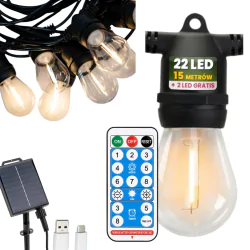 Swiecace-kule-i-girlandy - girlanda solarna led na pilota dekoracja ogrodowa 15m solena lumiled
