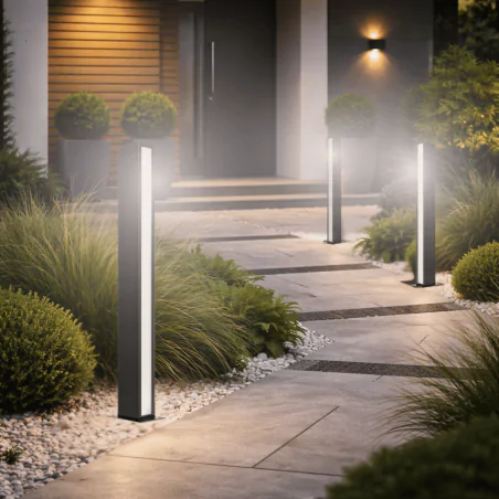Lampy-ogrodowe-stojace - lampa ogrodowa led słupek czarny dwustronny 24w 60cm roma lvt 