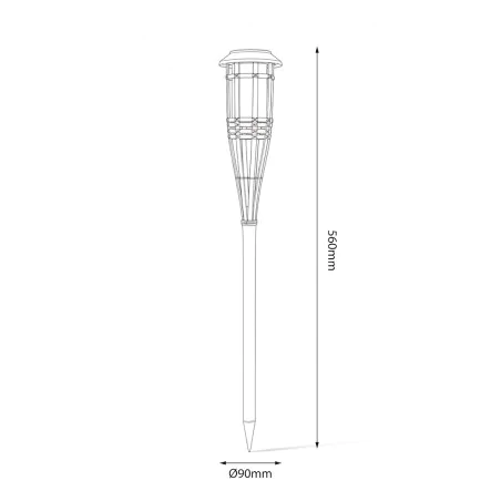 Lampy-solarne - pochodnia solarna bambusowa lampka wbijana do ogródka eko-light 