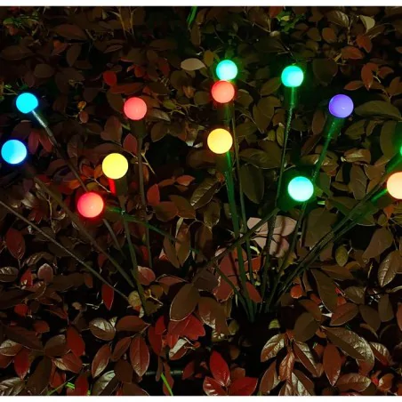 Lampy-solarne - lampka solarna kolorowe kuleczki lampa ogrodowa gałązki rgb lumiled 