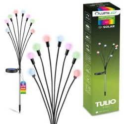 Lampy-solarne - lampka solarna kolorowe kuleczki lampa ogrodowa gałązki rgb lumiled