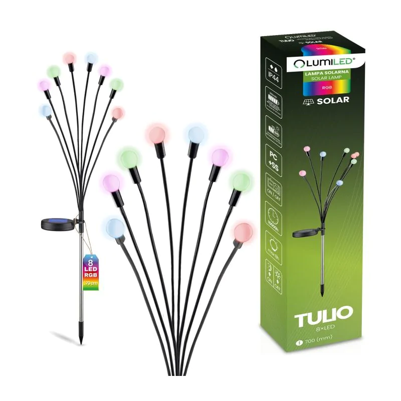 Lampy-solarne - lampka solarna kolorowe kuleczki lampa ogrodowa gałązki rgb lumiled firmy LUMILED 