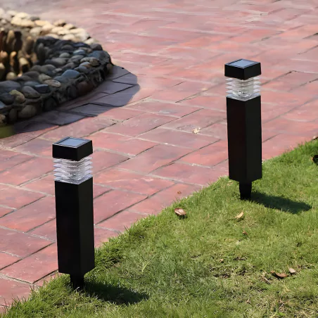 Lampy-solarne - lampka solarna wbijana ciepłe światło oświetlenie solarne do ogródka słupek  eko-light 