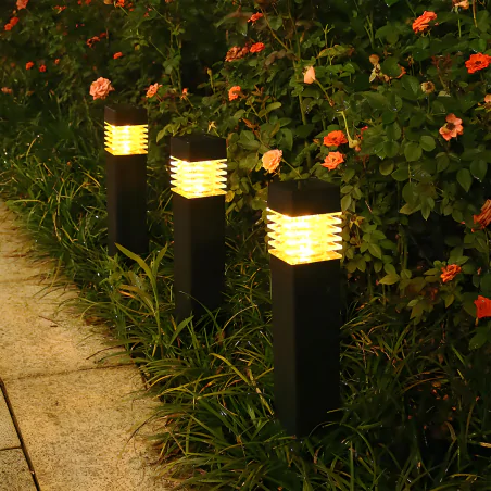 Lampy-solarne - lampka solarna wbijana ciepłe światło oświetlenie solarne do ogródka słupek  eko-light 