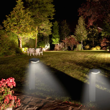 Lampy-solarne - lampa solarna ogrodowa stojąca led z czujnikiem ruchu z usb willow orno 