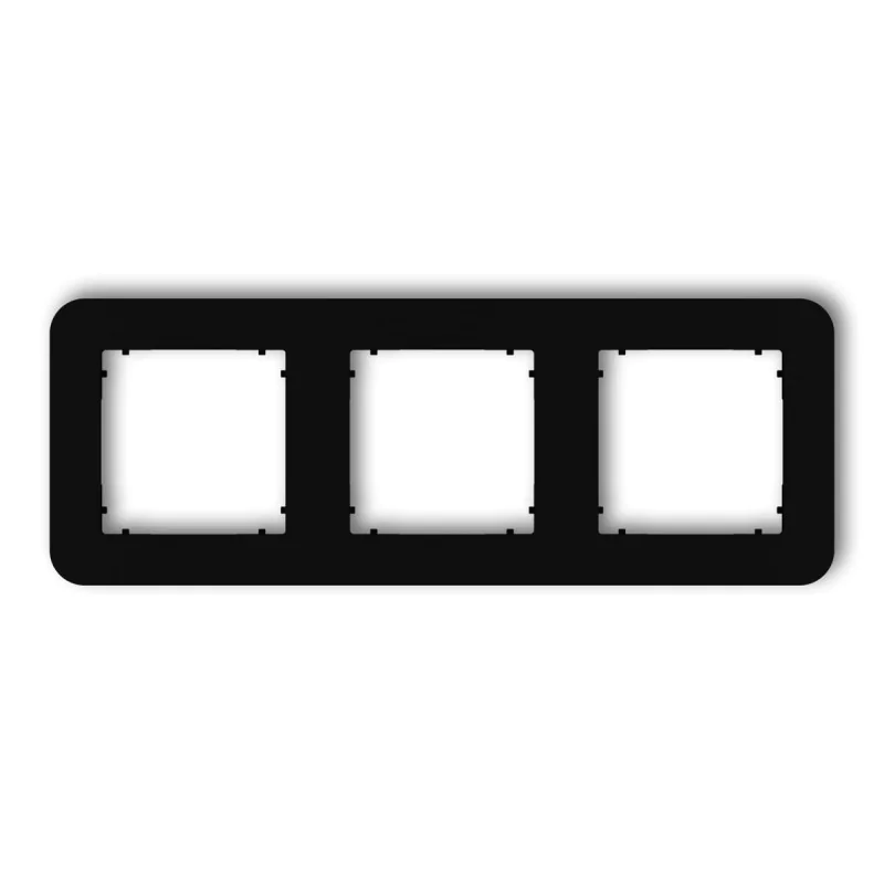 Ramki-potrojne - ramka potrójna zaokrąglona do gniazd i włączników mini karlik 12mrtz-3 czarny mat firmy Karlik 