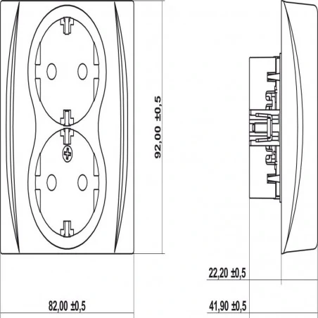 Gniazda-podwojne-podtynkowe - gniazdko elektryczne podwójne czeskie srebrny metalik 7lgp-2zpu logo karlik 