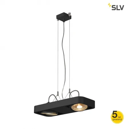 Lampy-sufitowe - nowoczesna lampa sufitowa aixlight r2 duo led gu10 qpar111 wisząca zaokrąglona czarna slv 