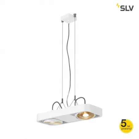 Lampy-sufitowe - wisząca lampa sufitowa biała aixlight r2 duo led gu10 qpar11 zaokrąglona slv 