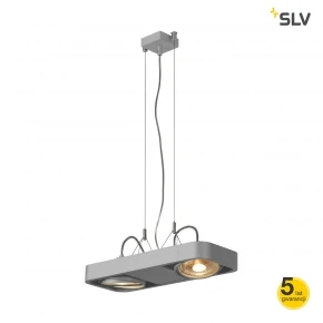 Lampy-sufitowe - szara lampa sufitowa ruchoma aixlight r2 duo led gu10 qpar111 wisząca zaokrąglona srebrno-szary slv 