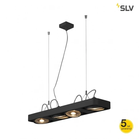 Lampy-sufitowe - industrialna lampa wisząca czarna aixlight r2 long led gu10 qpar111 zaokrąglona czarna spotline 