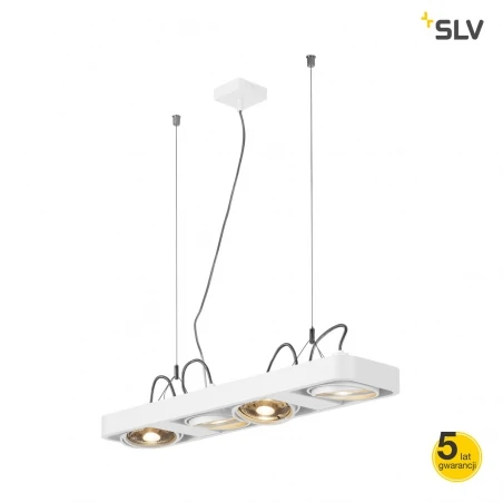 Lampy-sufitowe - biała lampa wisząca nowoczesne oświetlenie nad stół aixlight r2 long led gu10, qpar11 zaokrąglona biała slv 