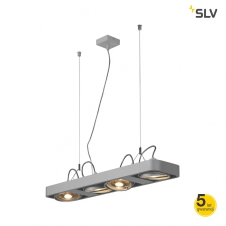 Lampy-sufitowe - nowoczesna lampa sufitowa aixlight r2 long led gu10 qpar111 wisząca  zaokrąglona srebrno-szary spotline 