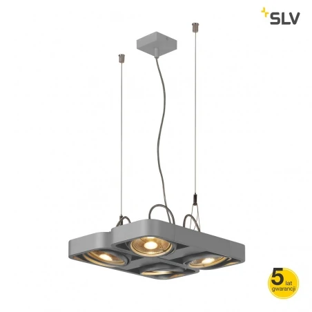 Lampy-sufitowe - wisząca lampa sufitowa aixlight r2 square led gu10 qpar111 wisząca zaokrąglona srebrno-szary slv 