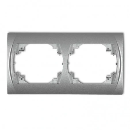 Ramki-podwojne - ramka podwójna pozioma srebrny metalik 7lrh-2 logo karlik 