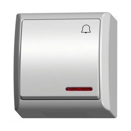 Wlaczniki-i-przyciski-dzwonkowe - włącznik zwierny dzwonek z podświetleniem biały łnh-6hs/00 fala ospel 