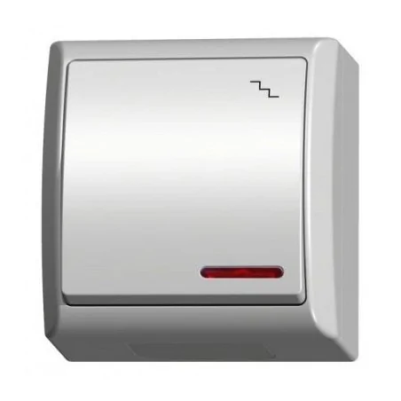 Wylaczniki-schodowe - włącznik schodowy natynkowy z podświetleniem biały ip44 łnh-3hs/00 fala ospel 