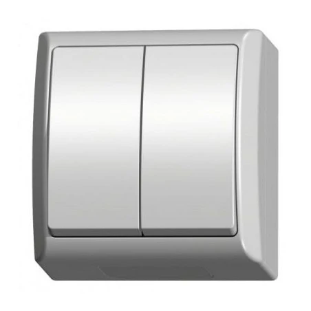 Wylaczniki-podwojne - włącznik światła natynkowy podwójny łnh-2h/00 fala ospel 