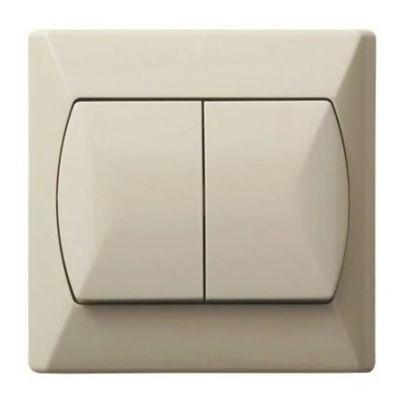 Wylaczniki-schodowe - wyłącznik schodowy+jednobiegunowy beżowy łp-9a/01 akcent ospel 