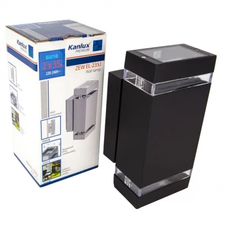 Oprawy-led-zewnetrzne - oprawa ścienna czarna gu10 ip44 zew el-235j-b kanlux 