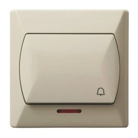 Wlaczniki-i-przyciski-dzwonkowe - włącznik zwierny dzwonek z podświetleniem beżowy łp-6as/01 akcent ospel 