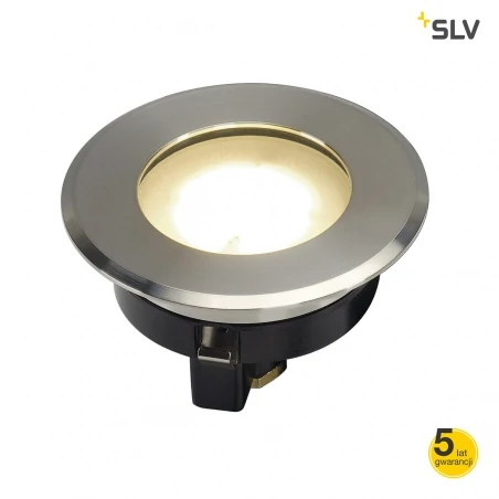 Oprawy-led-zewnetrzne - oprawa najazdowa okrągła szczotkowana stal nierdzewna 3000k dasar flat 230v led 228412 slv 